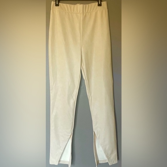 Avec Les Filles women’s Sz XL High-Waisted Faux Leather Slit Leggings - Picture 7 of 8